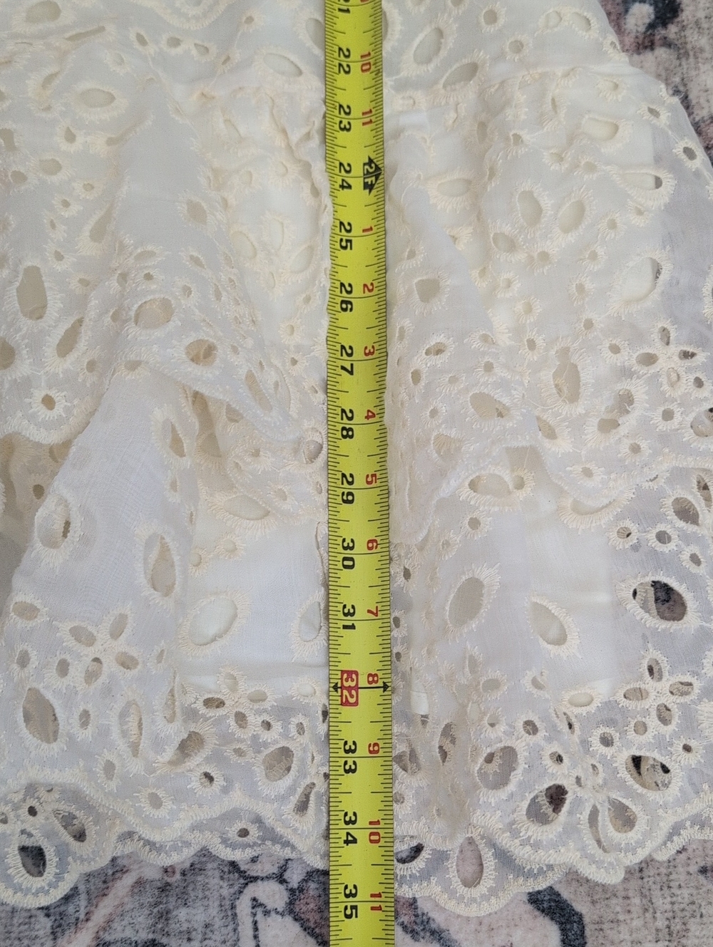 NWT Avantlook Ivory Cotton Eyelet Cut Out dress Small - Picture 9 of 13